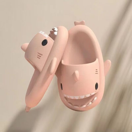 Ge Sufan super cute gradient shark 2024 internet celebrity ins slippers new third generation shark shoes thick sole indoor and outdoor children general shark - white gradually blue front white tail blue 34-35 size inner length 21 cm