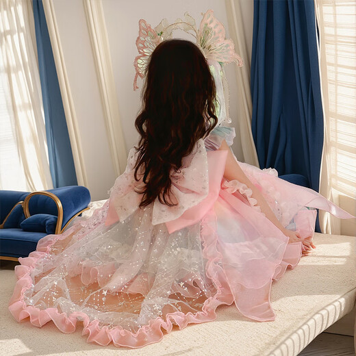 
Ant-Pie Girl Lolita Sling Dress 2025 New Children's Melody Sweet Dress Birthday Dress Pink (6628 Melody Sling Dress) 120 Recommended 5-6 years old (about 115 height)