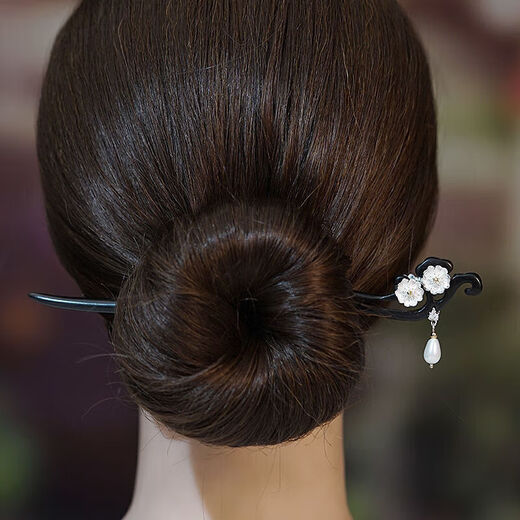 Two Worlds Happy New Chinese Flower Wooden Hairpin Women's Ancient Style Tassel Hairpin High-end Hairpin Hanfu Cheongsam Accessories Hair Accessories Gift Box