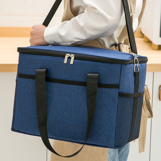 Liuyang insulated box refrigerated hot and cold box camping aluminum foil handbag thickened and enlarged insulated bag lunch bag with rice bag blue large