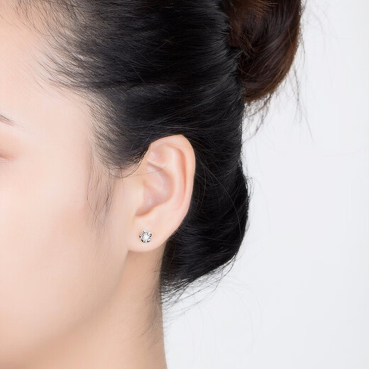 DL 1998 Fat Donglai same style platinum earrings PT950 platinum women's 18k diamond earrings 2024 new trendy Christmas earrings pair