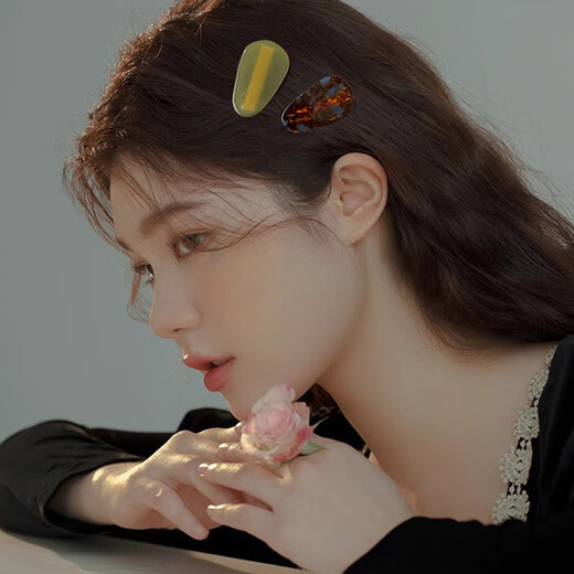 Xiangwan hairpin 2 side clips acetic acid water drop broken hairpin female side duckbill clip one-word bangs clip hairpin female gift
