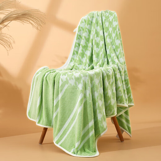 Children's bath towel coral velvet larger thickened jacquard houndstooth large bath towel towel absorb water soft quick drying adult 9214-pink 90*170cm 1 piece