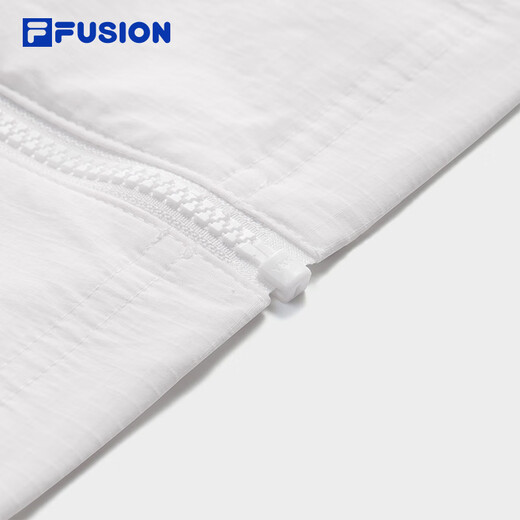 FILA FUSION斐乐潮牌梭织短袖外套女2025秋新款时尚宽松短款上衣 云白色-WT S 160/80A/S