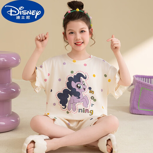 Шорты с короткими рукавами в пижаме Disney Summer's Kapibala Pure Cotton Big Children 2025 Новая домашняя одежда Девушки.