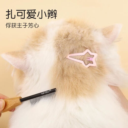 Hartley pet facial comb dog mouth hair comb Bichon Teddy flea comb dense tooth needle comb beech wood puppy mini comb silver