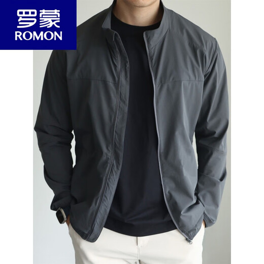 Romon Frühling und Sommer Leicht atmungsaktiv, schnell trocknendem Sonnenschutz und atmungsaktives Standkragen Pendeln Casual Thin Jacket Jacket Herren Trend Space Grey (hohe Qualität) L (130-150 Jin [Jin ist 0,5 kg])