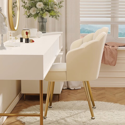 Mu Hanyue Makeup Chair Home Girls Bedroom Dressing Table Stool Petal Chair Makeup Stool Light Luxury Nail Bench Stool Back Chair