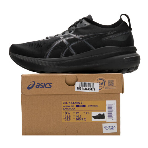 亚瑟士（ASICS）男鞋训练鞋KAYANO 31稳定支撑缓震跑步鞋黑武士K31弹性缓震运动鞋 1011B868-001 39