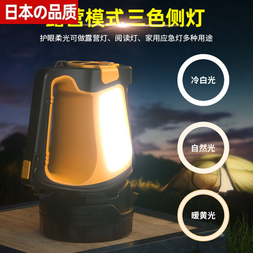 MDNG日本进口品质LED手电筒强光充电手提探照灯户外超亮远射家用巡逻 标准版9900W【带电显+白侧灯+输