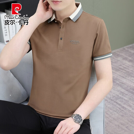 皮尔卡丹夏季短袖t恤男装潮流翻领POLO.衫纯色棉质冰丝有领T恤上衣潮 724#白色 XL (建议125-140斤)
