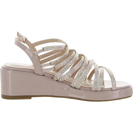 Steve Madden Girls' Shoes Unisex Kids Glitter Wedge Sandals, Blush Blush 3 Little Kid