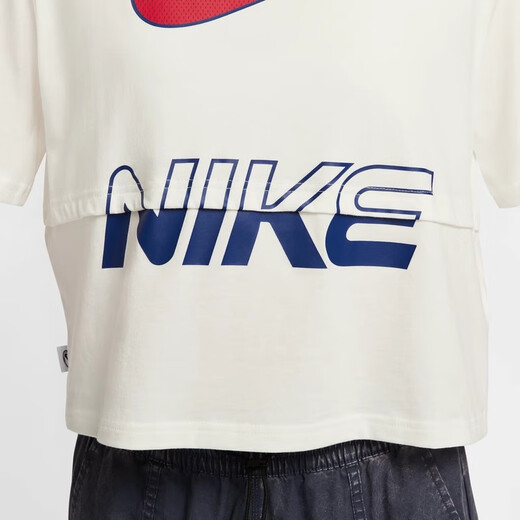 Nike (Nike) 2025 Frühling Frauen Sport losen lässigen, gelegentlichen Spleißspeisen gedruckt runden Nacken Kurzarm T-Shirt HF6291-133-687 HF6291-133 L