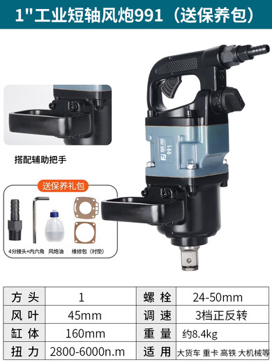 OUOETY藤原中风炮气动工具工业级大扭力中型风炮重型汽修气动扳手1寸3/4 1