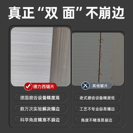 Delixi Electric woodworking saw blade paint-free board cutting tile glass marble alloy saw blade sharp and durable nail-resistant wood blade 4-inch 50-tooth with silencer hole (1 piece)