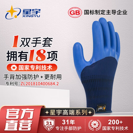 Xingyu you naibao Construction Site Rebar Worker Weshing-Resistant Rubber Labor Protection Gants Fonctionnement et travail Glants de travail et de travail 12 paires A688 Mentière Moyenne M [Colle au bout des doigts]