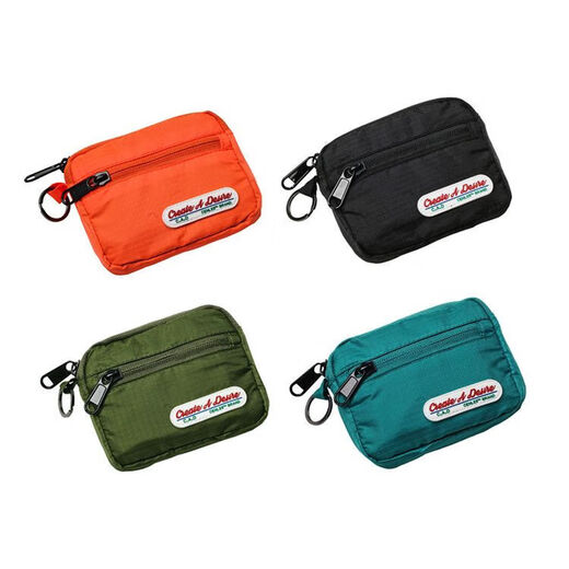 Orange multifunctional metal buckle coin purse nylon waterproof card holder men's and women's key mini bag hanging bag men's ins cross-body bag orange