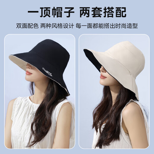 Sombrero de protección solar Fitonton para mujeres Sol Sun Summer Summer Outdoor Seaside Sol Sombrero versátil para mujeres Sombrero de pescador de doble cara
