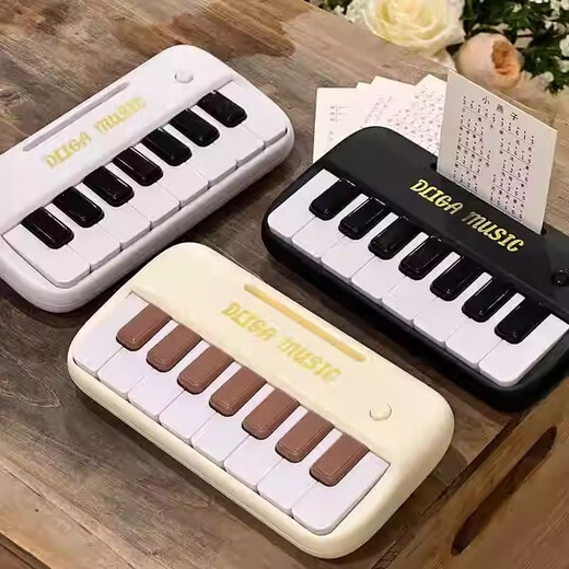 奇纯迷你钢琴小钢琴可弹奏的口袋钢琴女生喜欢的小玩具初学生日礼物 黑色电子琴【彩盒】+乐谱 【1-3-6-10岁】早教乐器教具
