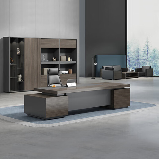 Fu Kexuan boss desk president desk simple modern single manager executive desk office boss desk and chair combination 2.0 meters luxury double cabinet