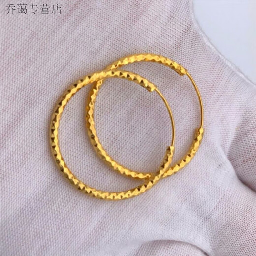 Meipai Old Phoenix Gold Store Gold Gold Bag 999 Pure Silver Large Earrings for Men and Women Fashionable Earrings and Earrings as Birthday Gifts Large Ring Gold Store Model Non-standard