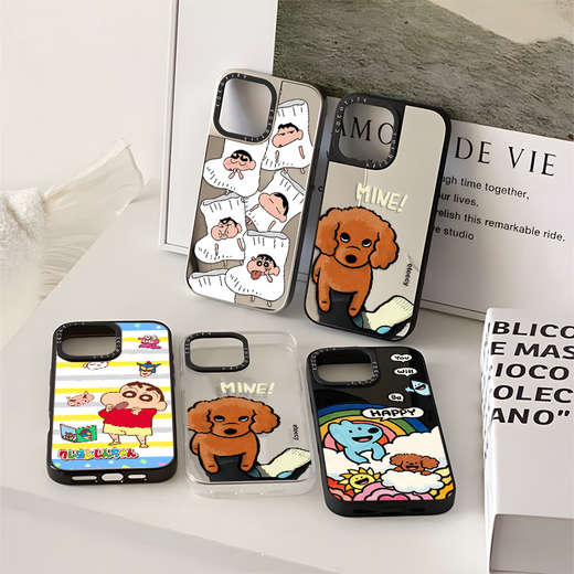 FUPU CASE [Huaqiangbei] Geeignet für iPhone Apple 16Promax Mobiltelefon Fall 15Pro/14/16 Socken Crayon Shin-Shikawa 16pro Japanisch und Korean 16Plus Magnetic 12 Fashion Case echte Silberspiegel Magsafe Magnetic Saugth [CS#4837 iPhone