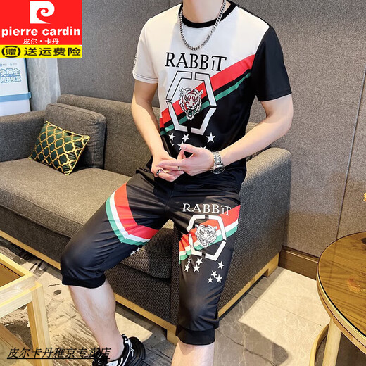 Pierre Cardin Cardin Europe à manches courtes de la marque d'été à manches courtes T-shirt à séchage rapide pour les tenues masculines un ensemble complet de beaux t 826 costume noir mince l adapté à 105-120jin [Jin est égal à 0,5 kg]