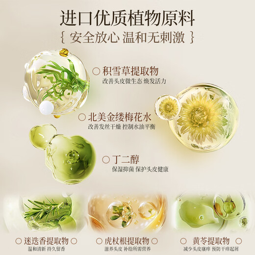 和风雨控油蓬松洗发水800g氨基酸洗头膏无硅油去屑清新花香男女士