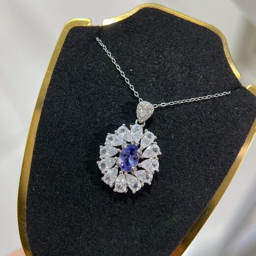 Chishe natural tanzanite pendant silver needle necklace sunflower flower 925 sterling silver precision inlay ins simple and versatile style