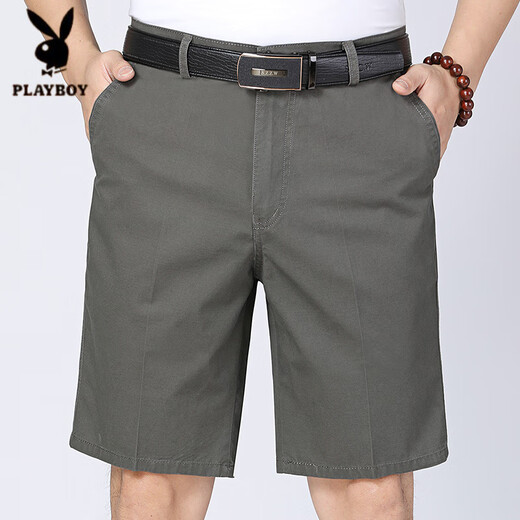 Playboy (PLAYBOY) brand new summer style men's pure cotton casual shorts middle-aged and elderly daddy suit loose five-point trousers men's shorts 9908 beige 31 [2 feet 4 waist circumference 120-130Jin [Jin equals 0.5 kg]]