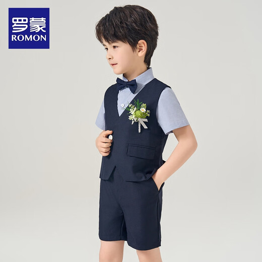 Romon Kinderkleider Boy Abschlussanzug Britische Geburtstagsfeieranzug Flower Boy Performance Anzug 150