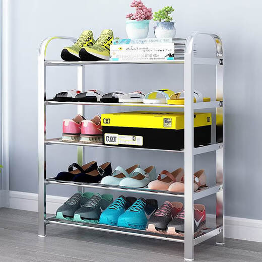 Zhewe Edelstahl Schuhgepackungsschuhschrank 2025 Neue raumsparende Türverstärkte Dicked Rack SN6636 Edelstahl-3-Schicht vier Stahlrohre 60 cm