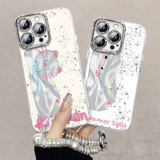 Z飞盘小狗15手机壳iphone15promax套14pro镜头全包13por的12硅胶mi 羽毛银天使眼-银色-NM13555小飞 iPhone15