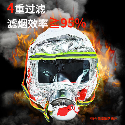 Najiaan gas mask fire mask anti-smoke and fire-proof gas mask mask hotel special fire mask 3C certified filter type fire emergency escape self-rescue respiratory emergency bag 1 pack