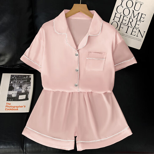 S. SOFEA ICE Seidenkühle Pyjamas für Frauen im Sommer kurzärmelige zweiteilige rosa Hauskleidung Set FY3923# [GREEN] 170 m [Empfohlen 80-100jin [Jin ist 0,5 kg]]