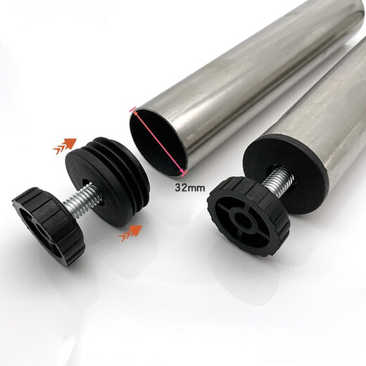 Junkiss 28*M8 Plastic Adjustable Feet Stainless Steel Nut Square Tube Plug Screw Adjustable Table and Chair High Support Foot Pad 30 38*38 Square Nut + 28x21 Screw Long