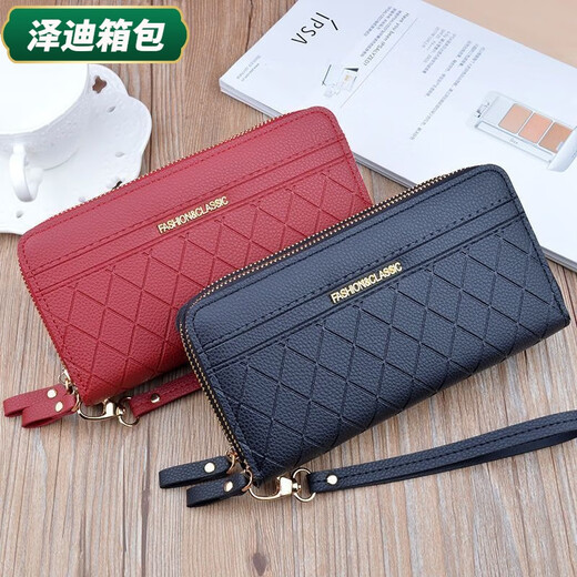Yunluo Qixi Large Capacity Wallet Women's Long Student Clutch Double Zipper Korean Style Ladies Key Mobile Phone Bag Diamond Clutch Taro Purple Upgraded Large Capacity Upgraded Large Capacity Inventory