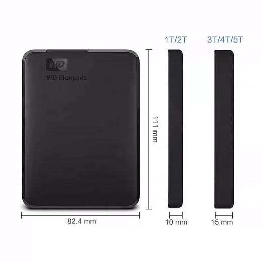 Western Digital WDWD mobile Festplatte 2T/1T/500G High-Speed ​​USB3.0 externer Computer universal mattschwarz 2TB2TB2TBX offizieller Standard