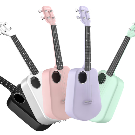 音乐密码（MUSIC PASSWORD）【官方直销】Populele小米智能尤克里里女生款初学者入门儿童吉他 精致白【加震电箱款】(新手课10 23英寸