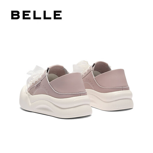 Belle (Belle) Zapatos de tablero de dos puertas para mujeres 2025 Autumn New Bindo arco grueso con planta espesa zapatos casuales B2629cm5 Purple 37 (235 mm)