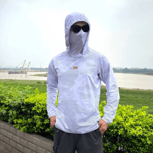 Ni Zhier customized new men's sun protection clothing, fishing clothing, cycling clothing, sports outdoor, quick-drying, breathable, light, soft, hooded road FS16 M