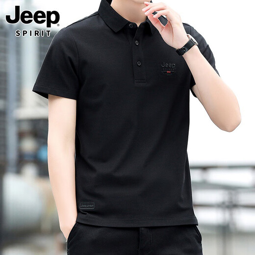 JEEP SPIRITJeep Jeep camiseta de manga corta para hombre novedad de verano camiseta deportiva suelta solapa polo casual transpirable para hombre 7027 verde militar talla única l