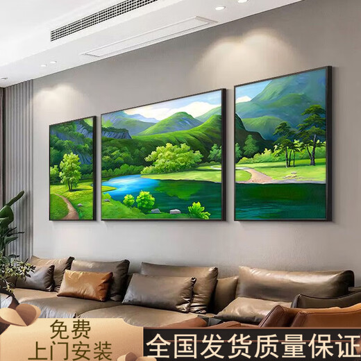 Clcey Landscape Painting Гостиная, украшение живописи зеленые горы зеленый диван водоснабжение