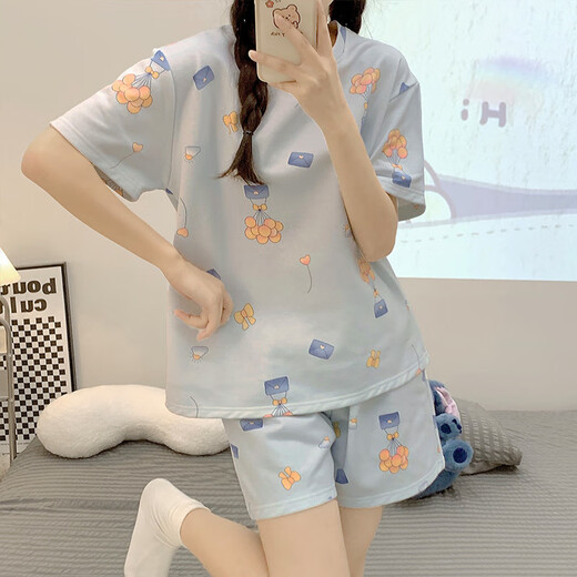 采云卡利夏季睡衣女套装居家慵懒风可爱新跨款夏天套头家居服可外穿 1049萝卜兔 M (适合80-95斤)