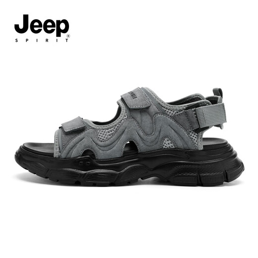 
JEEP SPIRIT Jeep Men's Shoes Sandals Men's Breathable Beach Shoes Men's Casual Outdoor Sandals Men 5177 Month Dust Ash 40