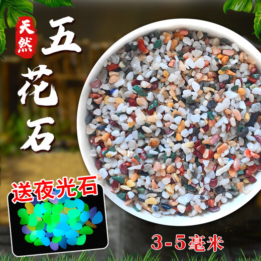 Runhuanian Pure Rain Flower Stone Potted Succulent Pavement Stone Small Multicolored Stone Fish Tank Pavement Ornamental Stone Colorful Small Stone Multicolored Stone 3-5mm 1Jin Jin is equal to 0.5 kg. Pack a
