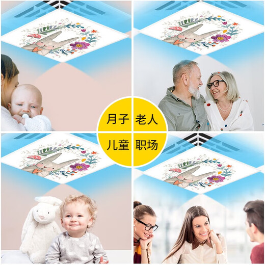 Home factory central air conditioning windshield square square anti-warm hot air blowing directly office ceiling machine ceiling wind guide hood wind shield Dinosaur family 45x45x0.1cm