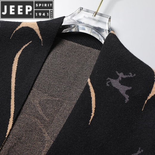Jeep Spirit tricot cardigan veste pour le printemps et l'automne masculin 2025 Nouveau style pull d'extérieur tendance à la mode décontractée mince top automne 9926 kaki m (environ 80-100 Jin [Jin est égal à 0,5 kg] peut être porté)
