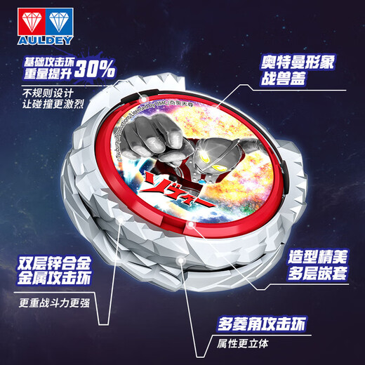 奥迪双钻（AULDEY）奥特曼玩具剑旋陀螺飓风战魂觉醒竞技奥特曼赛文联名男孩生日礼物