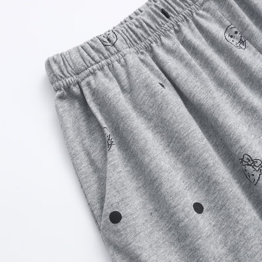 Fenten Pyjamas mit Brustpolstern für Frauen Sommer reines Baumwollshorts Shorts Thin Girl's Home Clothing Anzug Blume grau m